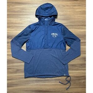 Under Armour Penn State Windbreaker Womens Blue Hooded Snap Button Pullover Sz S